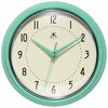 Infinity Instruments Retro Round Mint Green Wall Clock, 9.5 in. 10940MT